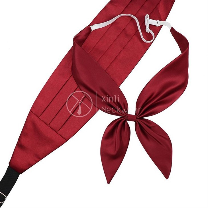 6 Red satin bow tie(001)